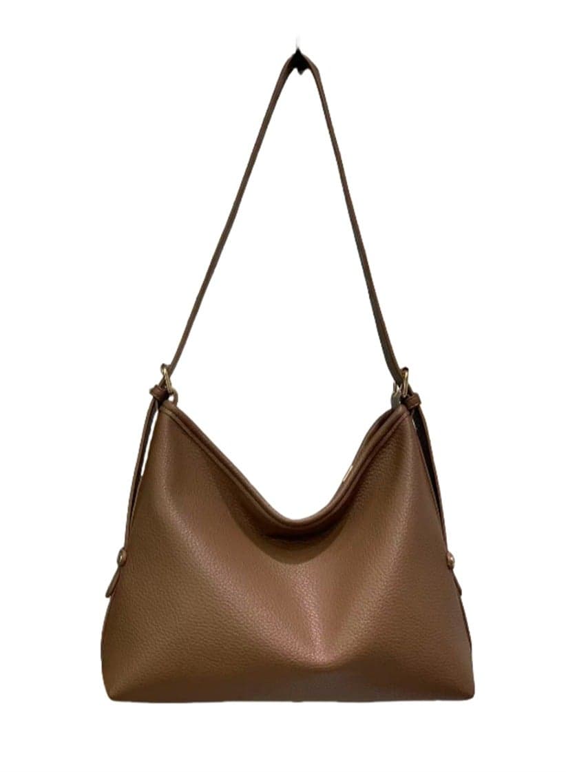 Women Tote Handbag, Ladies Fashion Shoulder Bag Bohos Tote with Large Capacity, Soft Vegan Leather Shoulder Bag Crossbody Bag Handbag Mini Clutch Purse with Adjustable Strap for Girls (1552# Brown)