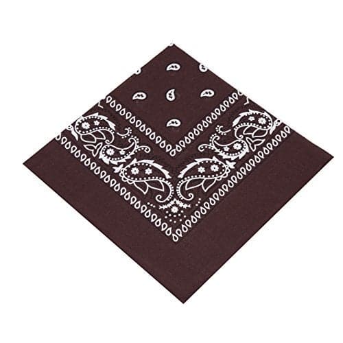 Boolavard 1s, 6s, 9s or 12 Pack Cowboy Bandanas with Original Paisley Pattern (Brown)