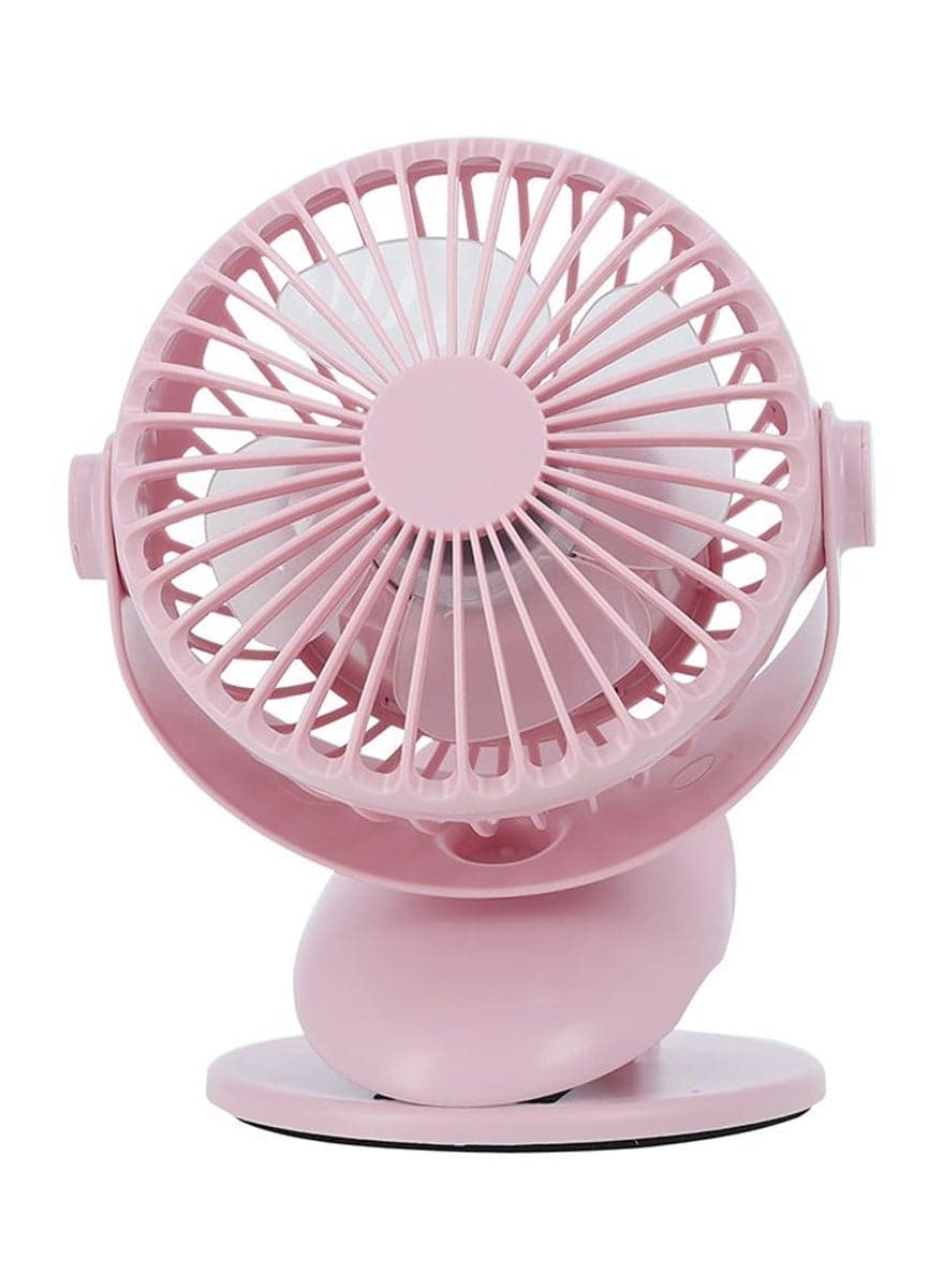 6-Inch Rechargeable Table Fan with 3 Speed Settings, 4-Blade High Airflow Design, Up to 6 Hours Working Time, Portable USB Charging Mini Desk Fan for Home, Office, Study, Bedroom, Travel and Emergency Backup, Pink