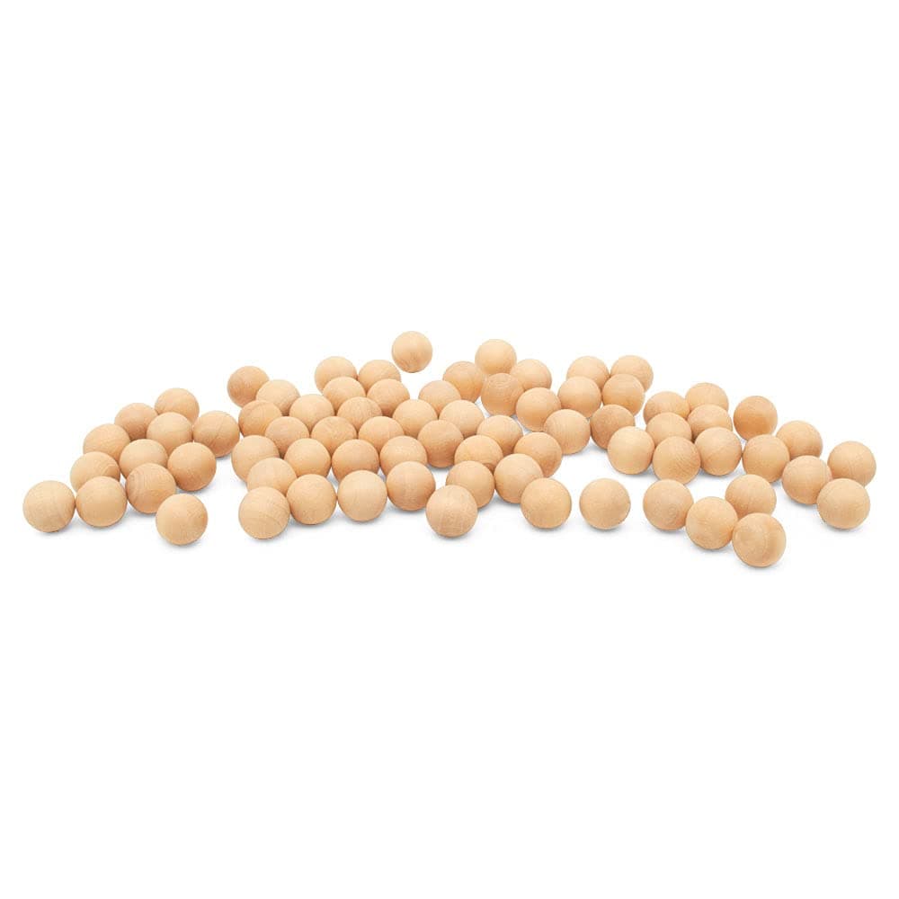 38 Inch Small Wood Balls Pack of 100 Wooden Balls for Crafts and DIY Project Hardwood Birch Wood Balls by Woodpeckers