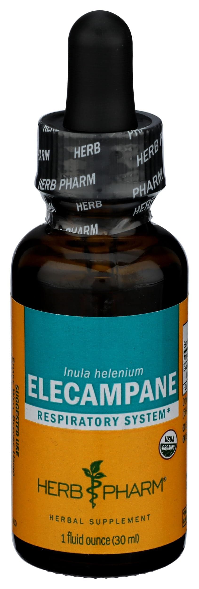 Herb Pharm Certified Organic Elecampane Liquid Extract for Respiratory System Support 1 Ounce DELECA01