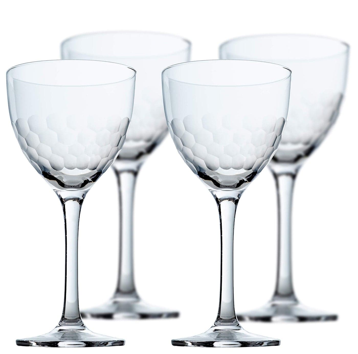 Amehla Hive Honeycomb Nick Nora Cocktail Glasses 5oz Coupe Martini Glasses Set for Manhattan Bees Knees Espresso Martini other Craft Cocktails Pack of 4