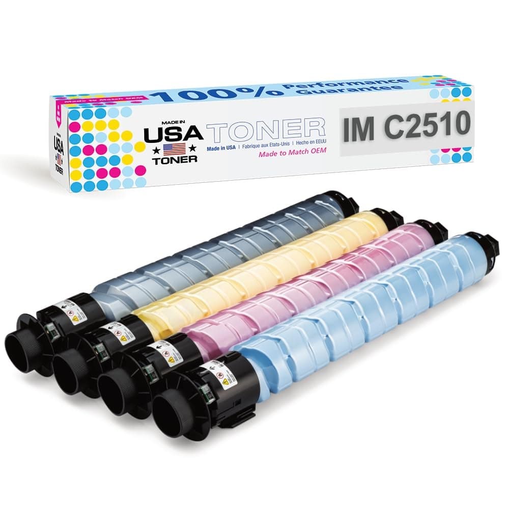 MADE IN USA TONER Compatible Replacement for Ricoh IM C2510 IMC2510 CMYK 4 ctgs