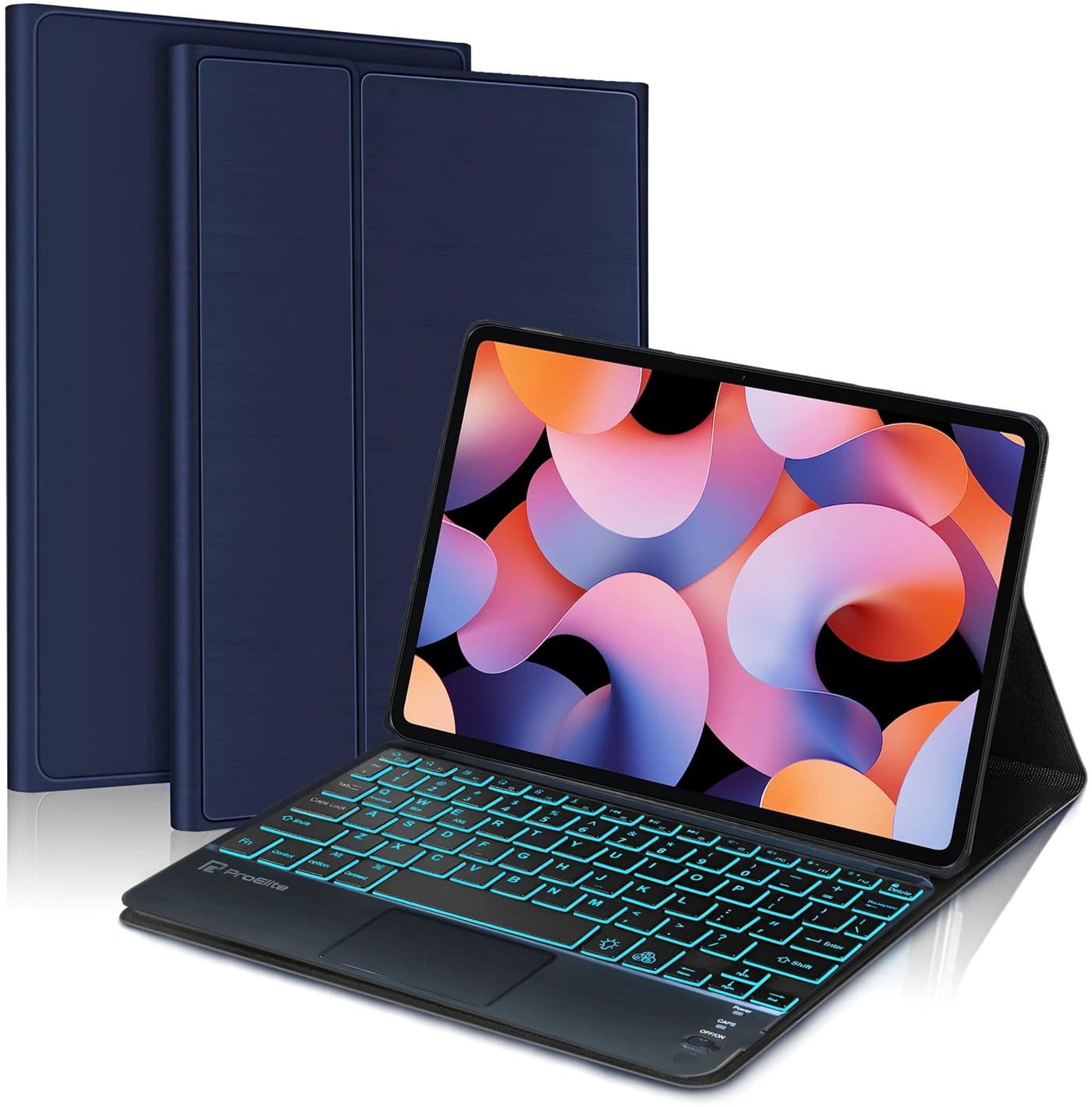 ProElite TouchPad Keyboard case for Xiaomi Mi Pad 6 11 inch, Magnetic Detachable Wireless Bluetooth TouchPad Keyboard Built-in 7-Colors Backlit, Dark Blue