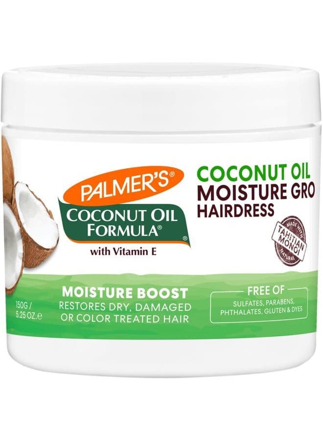 Palmers Coconut Oil Moisture Gro Hairdress Jar 5.25 Ounce (155ml) (Value Pack of 2)