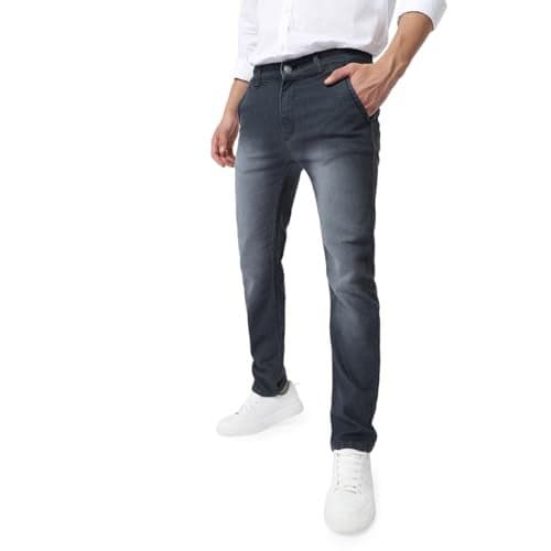 Urbano Fashion Men's Dark Grey Regular Fit Washed Jeans Stretchable (epssprcrsreg-dgrey-32)