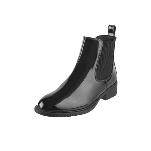 Mochi Women Black Patent Leather Ankle Boot UK/6 EU/39 (31-88)
