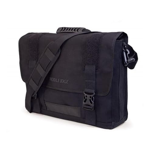 Mobile Edge ECO Laptop Messenger Bag for Men and Women, Fits Up To 17.3 Inch Laptops, Travel Work Computer Bag, Cotton Canvas, Padded Pockets, Black
