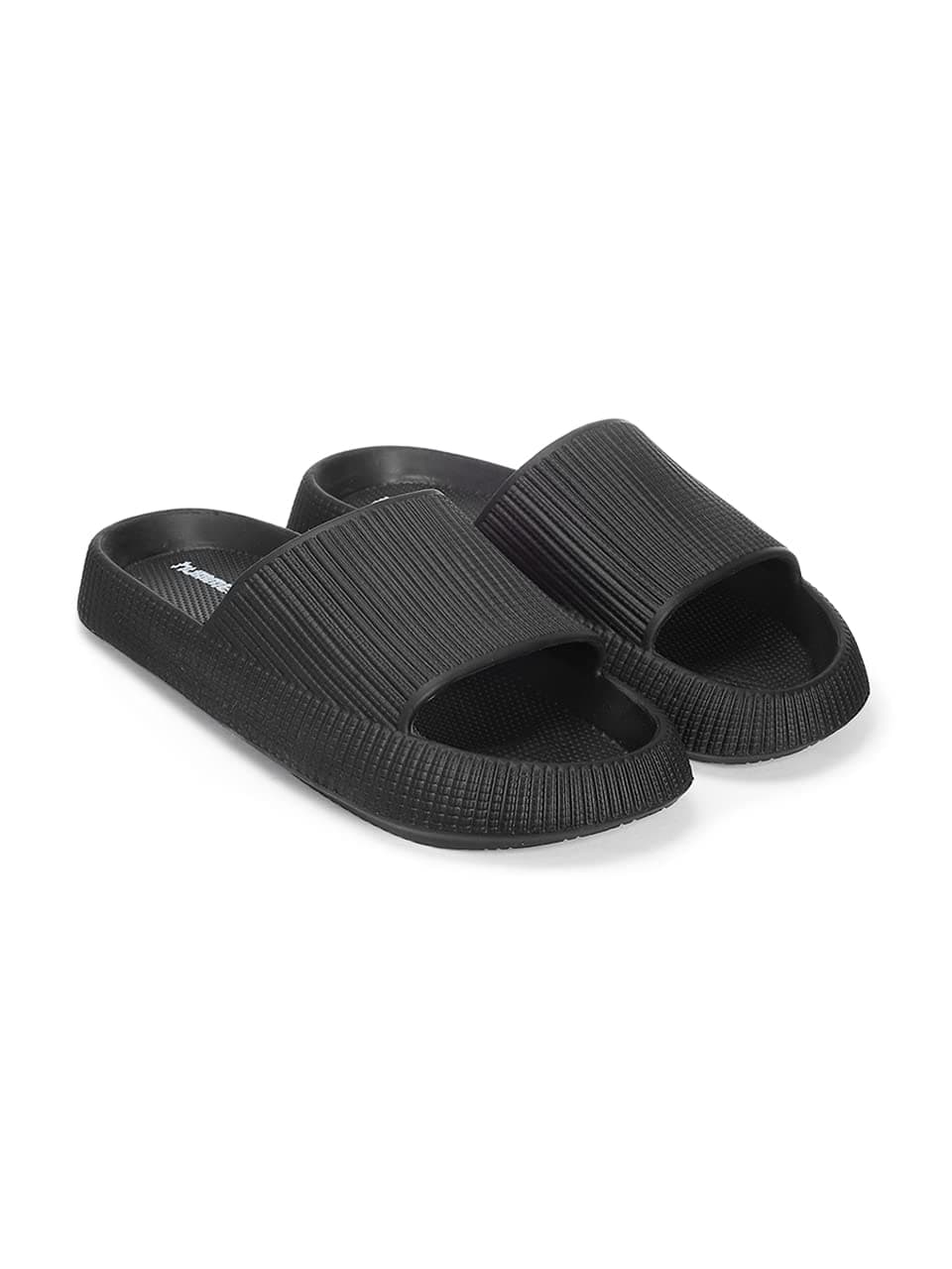 hummel TEXTURE SOFT Men's Classic Ultra Soft Sliders/Slippers with Cushion FootBed for Adult Comfortable & Light Weight Stylish & Waterproof & Everyday Flip Flops & Chappals for Gents/Boys