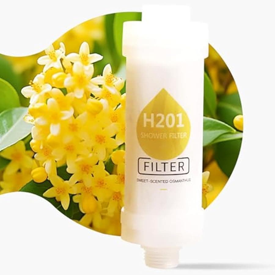 Shower Head Filter Bathroom Accessories for Hard Water Filter Vitamin C Replacement Cartridge Remove Chlorine Fluoride Heavy Metals Improves Skin Condition Protects Hair Osmanthus Scent