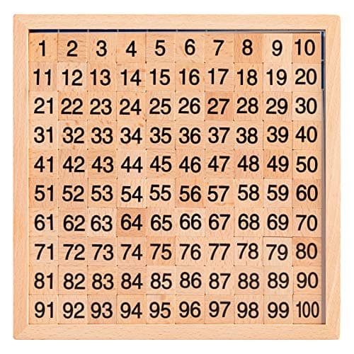 MERRYHEART Wooden Montessori Math Hundred Board Counting to 100 for Kindergarten 1100 Number Board for Toddlers Montessori Counting Game Board with Storage Bag