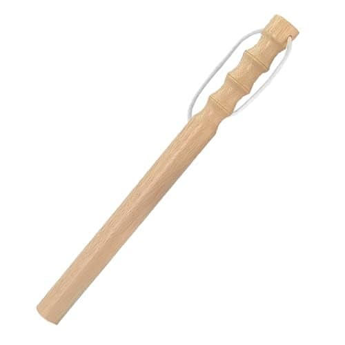 OUYIALY Rubberwood Tire Pressure Checker - Durable Truck Tire Inspection Tool with Ergonomic Grip and Wrist Strap