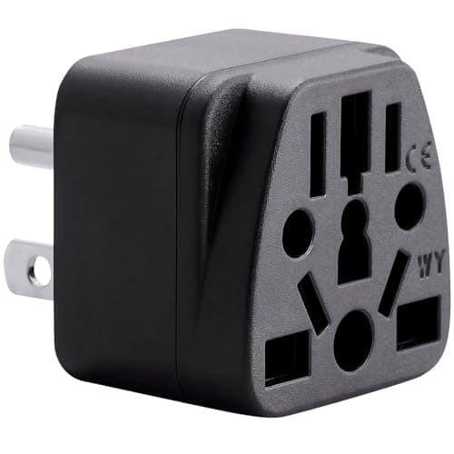 Unidapt US Travel Plug Adapter, EU,AU,UK,NZ,CN to USA (Type B), Grounded 3 Prong USA Wall Plug, EU to US Travel Adaptor Pin Converter, Power Outlet Charger (1-Pack)