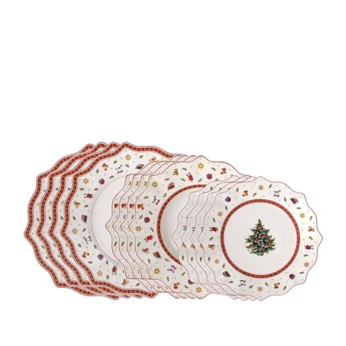 Villeroy & Boch Toys Delight 12-Piece Dinnerware Set, Service for 4, Premium Porcelain, Dinner Plates, Salad Plates, Rim Soup Bowls