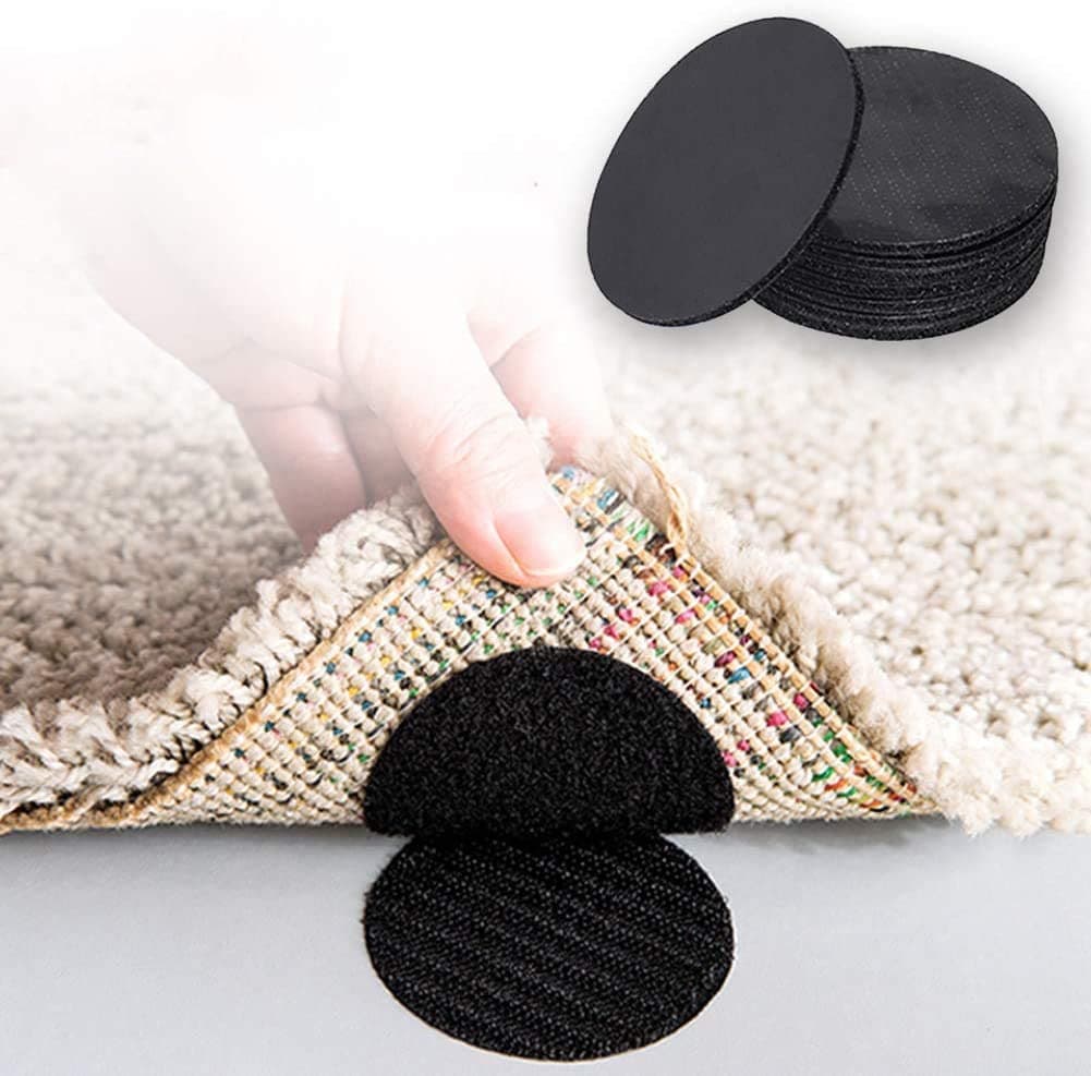 S Sindhia Bed Sheet Fasteners, Mattress Sheet Holders Double Sided Hook Loop Dots, Non-Slip Sticky Back Tape for Bedding Sheets, Mattress, Sofa, Couch, Carpet (10 Pack)