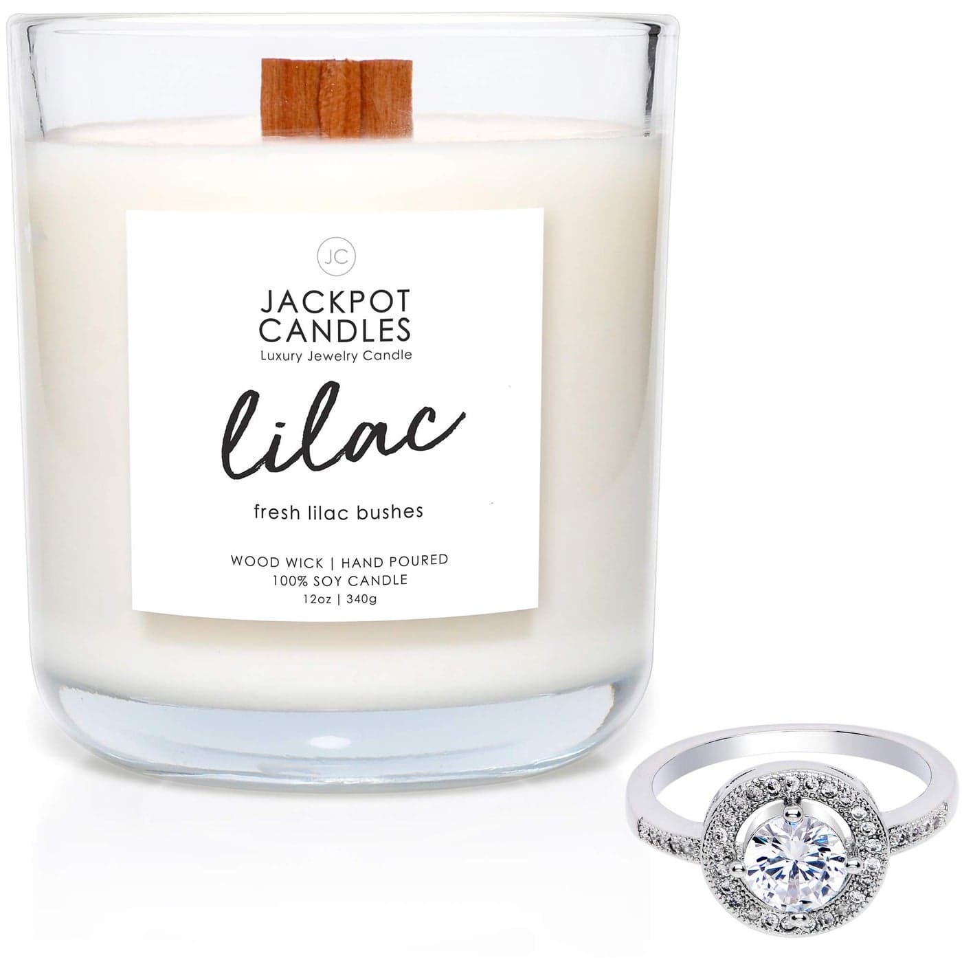 Lilac Candle with Ring Inside Surprise Jewelry Valued at 15 to 5000 Ring Size 7