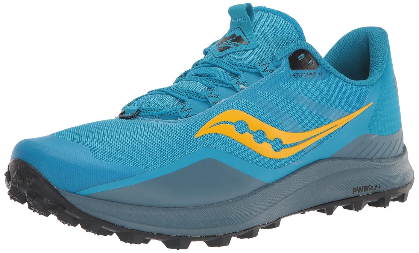 Saucony Men's Peregrine 12 Trail Running Shoe, Ocean/Black, 10