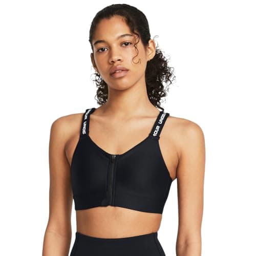 Under Armour Womens Infinity High Impact Zip Sports Bra, (001) Black / / White, X-Small A-C