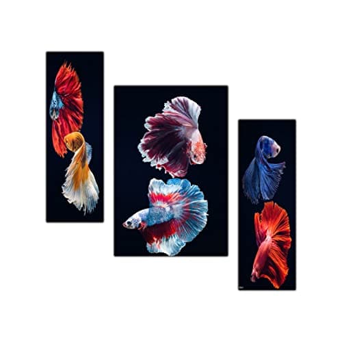 pnf Fish Set of 3 MDF Panel-2002-(MDF,Multicolour,18x12inch)