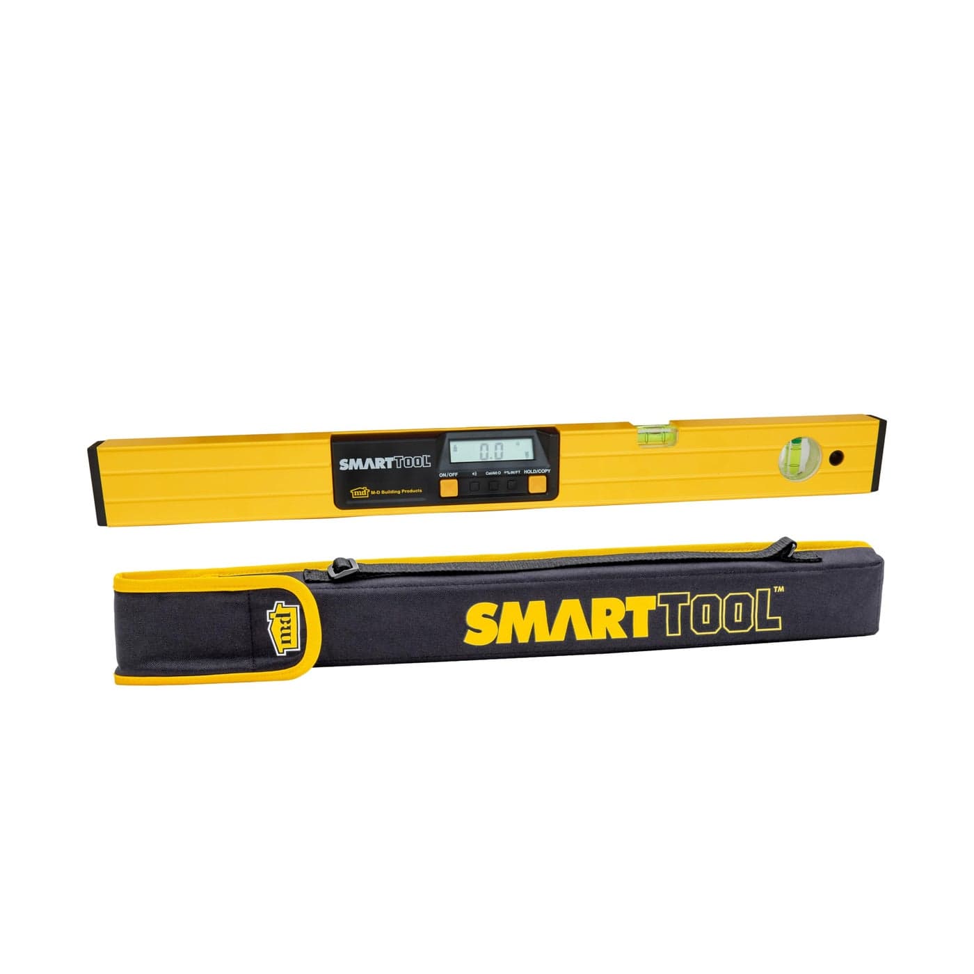 MD Building Products 92379 SMARTTOOL 24 Inch Digital Level Precision Measurement wLCD Screen Audible Alerts Water Resistance High Visibility HeavyDuty Aluminum Frame Includes Carry Case