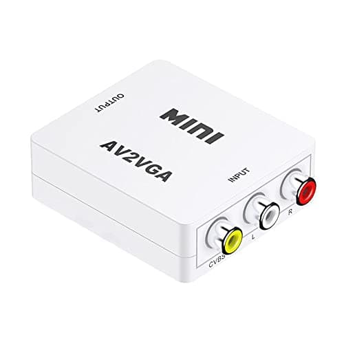 ETZIN AV to VGA Video Converter Mini AV2VGA Box AV RCA CVBS to VGA Video Converter Audio Converter 3.5mm for PC HDTV-EPL-657VC.