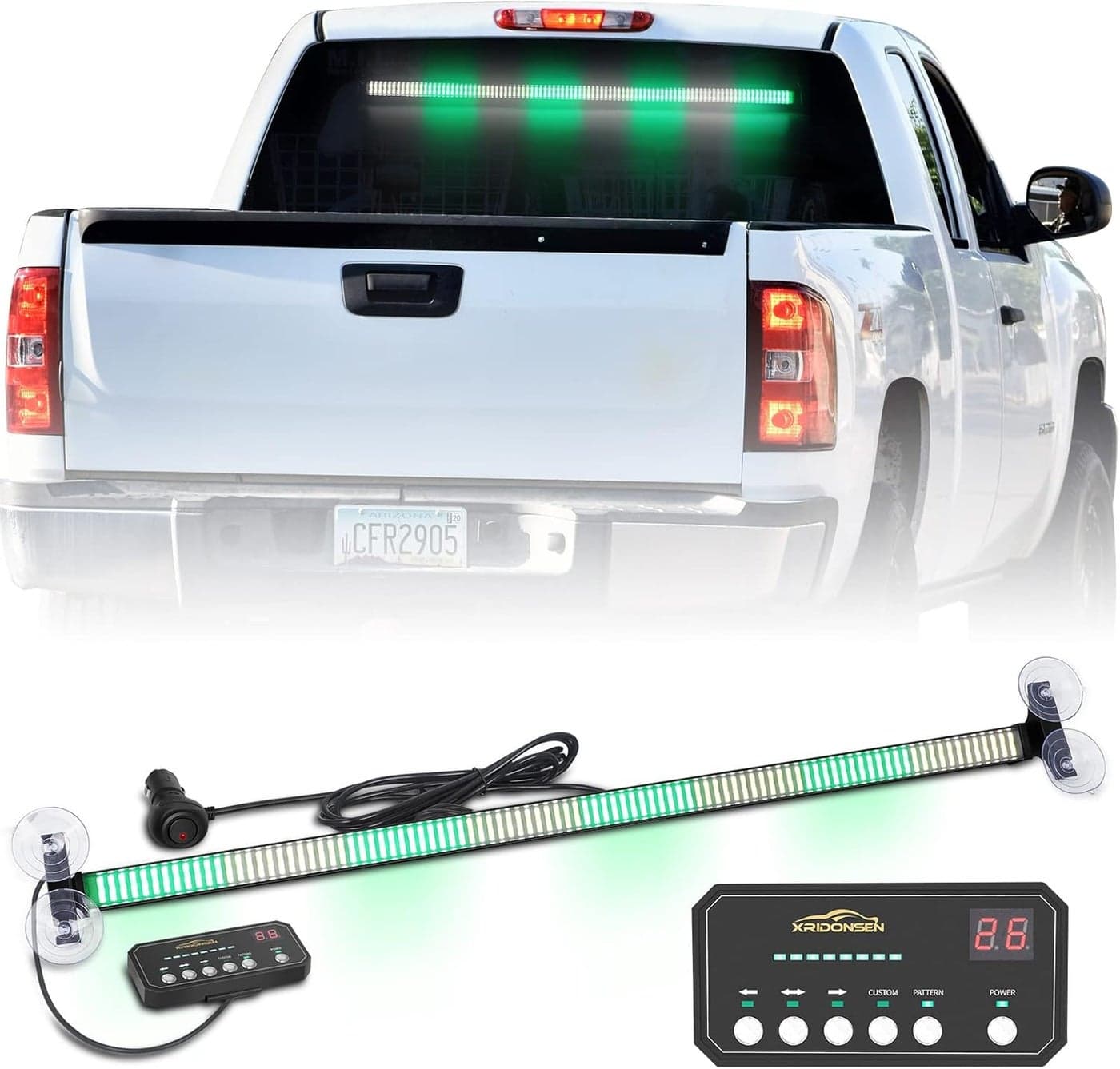 XRIDONSEN 35 Inch Traffic Advisor Light Bar with 144 LED Amber White Emergency Warning Lights