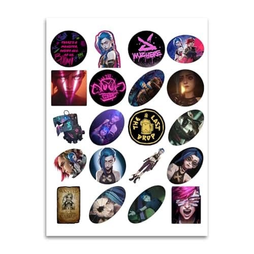 Arcane Jinx Character 20 2" Wide Stickers Sheet for Journal Water Bottle Scrapbook