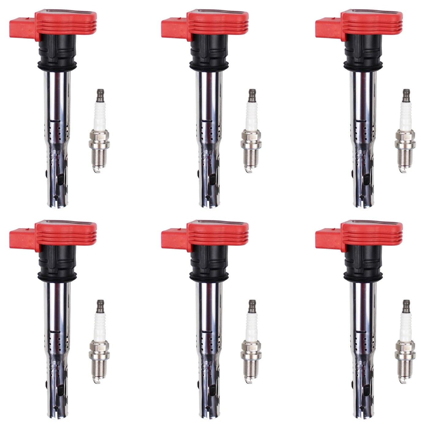 ApplianPar Ignition Coil and Spark Plug for Audi A3 A4 A5 A6 A7 A8 Quattro Allroad Q5 Q7 R8 S4 S5 S6 S8 SQ5 TT TTS VW Beetle Golf GTI Jetta Passat Rabbit Touareg 20 30 32 36 42 25