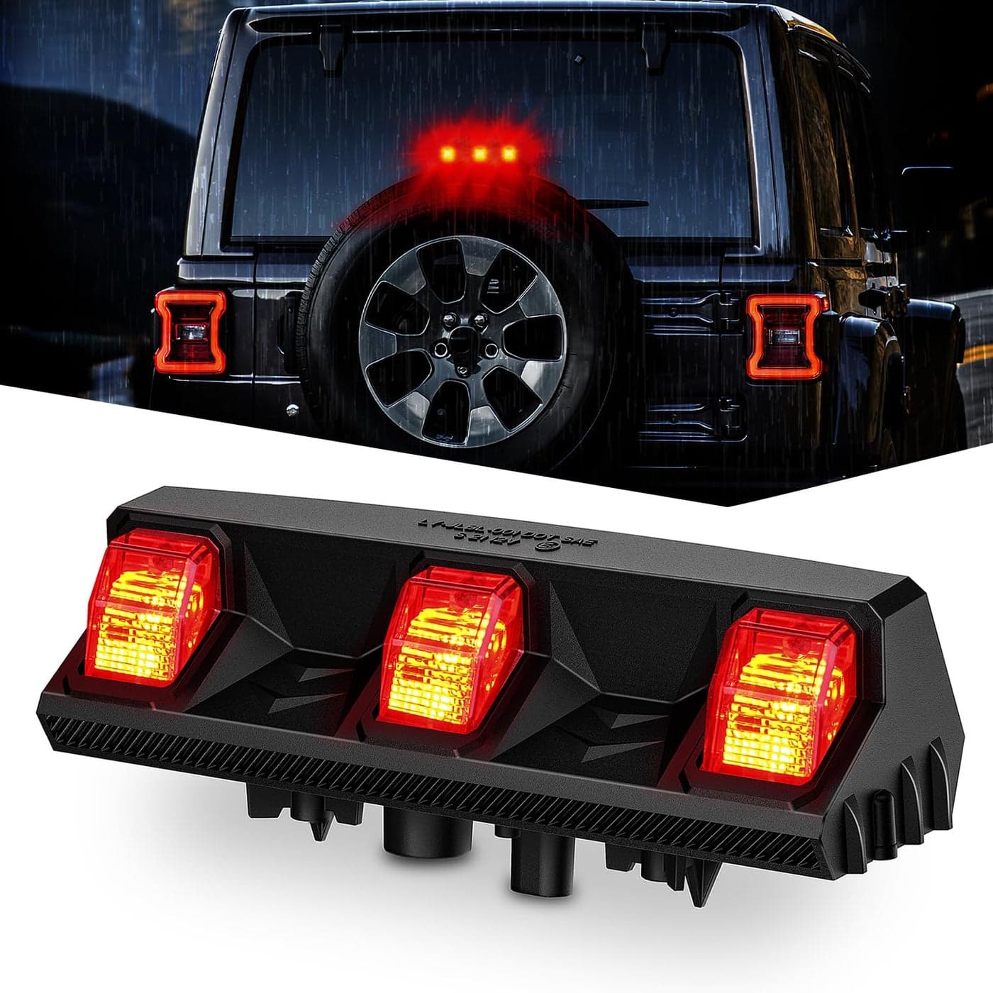 Nilight Third Brake Light Tail High Mount Stop Upgrade 3rd Brake Lights Replacement for Jeep Wrangler JL JLU 20182023 Led Lamp JL center tail light