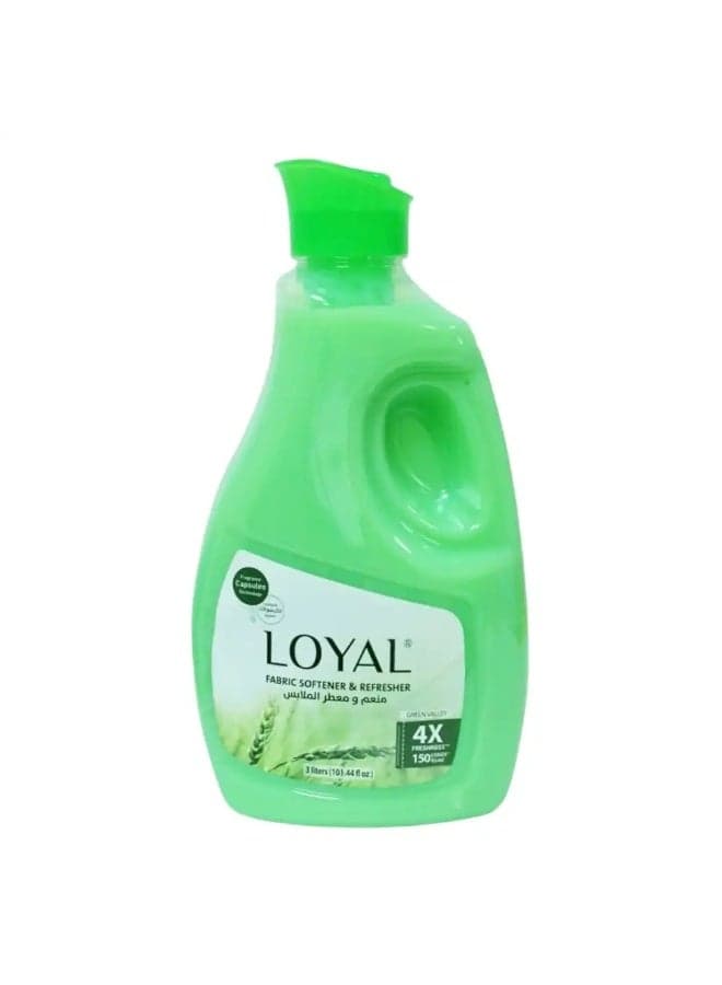 Loyal Green Valley Fabric Softener & Freshener With 4X Freshness up to 150 Loads- 3Ltr