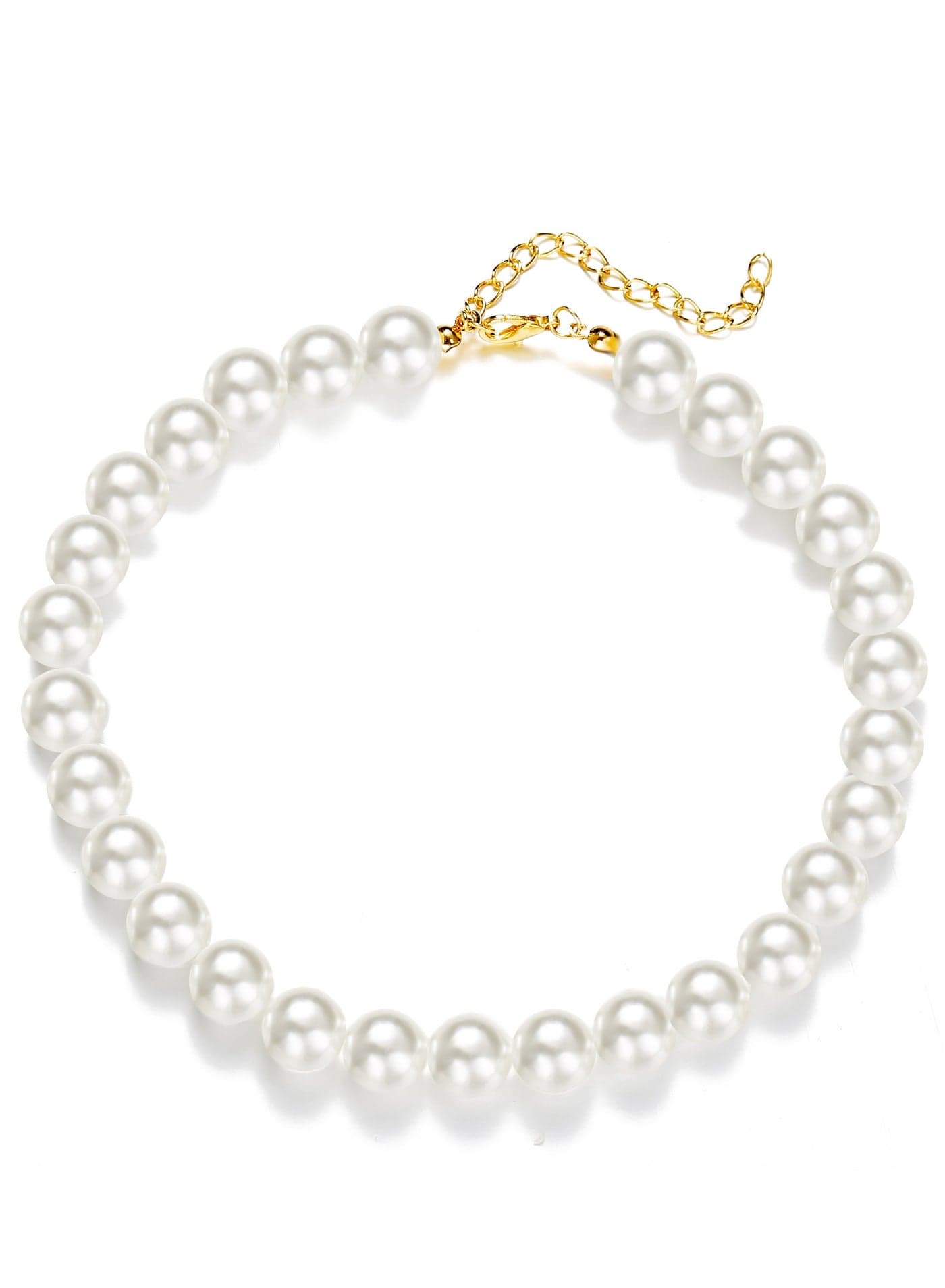Pearl Necklace for Women, 8MM Dainty Round Imitation Pearl Choker Necklace Wedding Pearl Necklace Delicate Jewelry for Women Simple Bridesmaid Jewelry Gifts