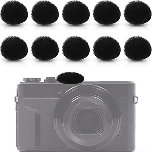 Nezyo 10 Pieces Camera Mic Windscreen Furry Camera Wind Muff Wind Cover Built in Microphone Outdoor Filter for DSLRs Mic Outdoor Windshield