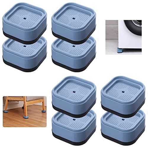 VELINEX® Anti-Slip Anti-Vibration Washing Machine Feet Pads, Shock and Noise Cancelling Washer and Dryer Pads, Also for Refrigerator Home Furniture Appliances (8PCS, Blue)