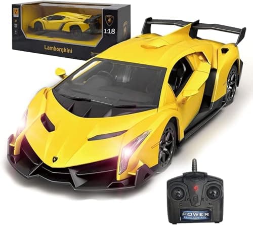LAFALA Remote Control Car RC Cars Racing Car 118 Licensed Toy RC Car Compatible with Lamborghini Model Vehicle for Boys 678 Years Old Yellow