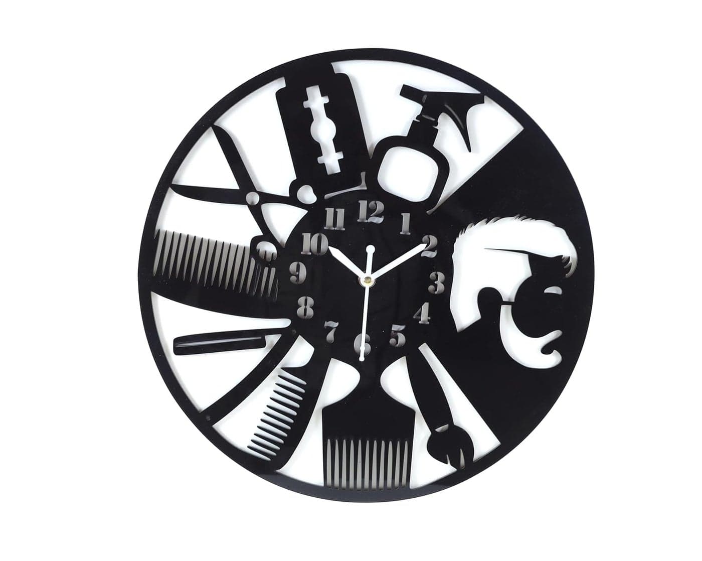 IIE Wall Clock Design for Unisex Beauty Hair Salon CL033 1 Year Warranty