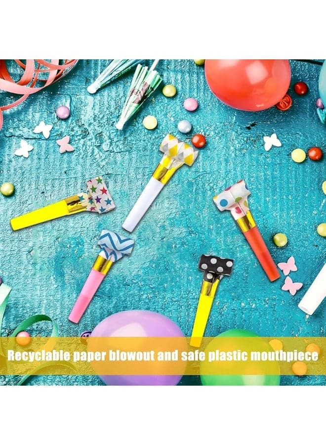 Skylety 20 Pcs Blowouts Noisemakers Funny Party Blowouts Blow Horns Birthday Colorful Noisemakers Whistles Noise Makers for 2024 New Years Birthday Sporting Events Graduation Wedding Party Supplies