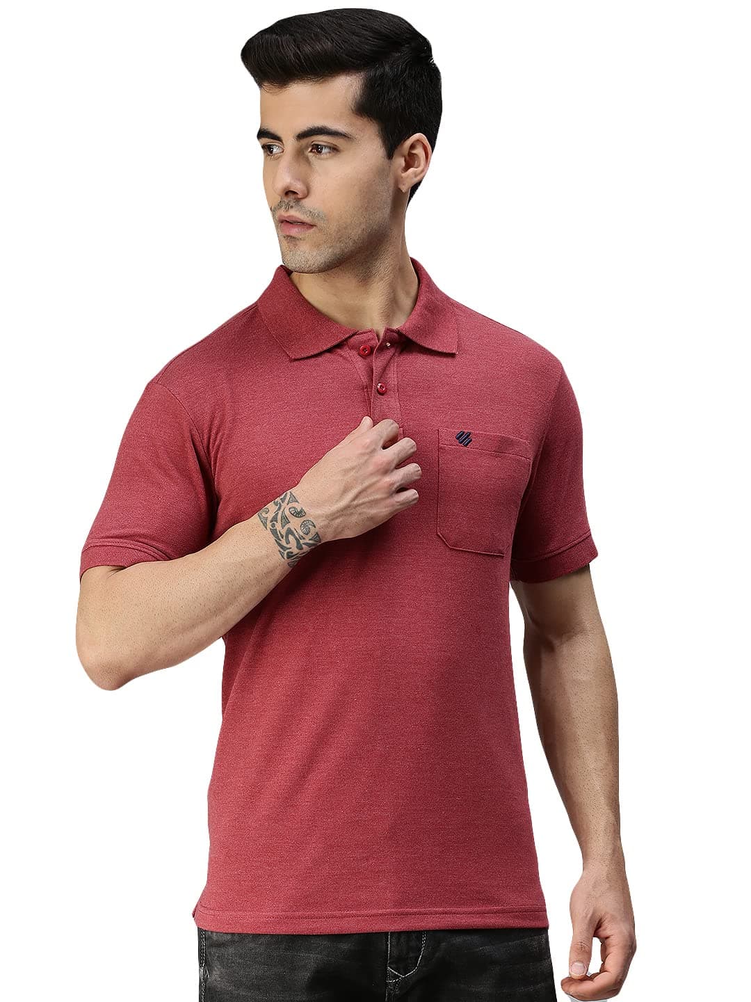 ONN Men's Solid Regular Fit Polo NC432_WN_1PC_Wine_Small: 80-85 Cms