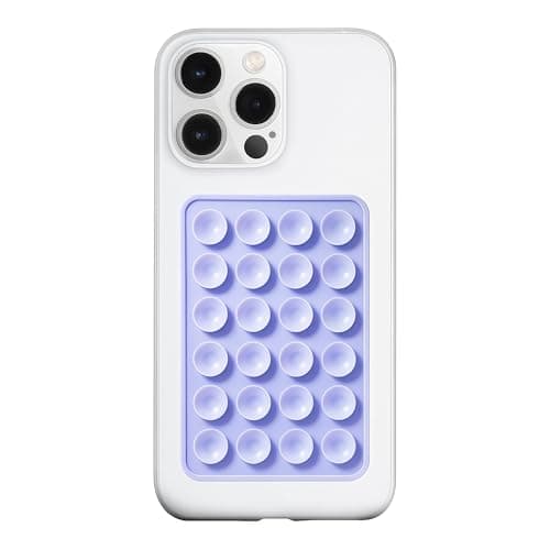 LvShuLiangPin Silicone Suction Phone Case Mount, Silicon Adhesive Phone Accessory for Smartphones, Hands-Free Mirror Shower Phone Holder for Selfies, Tiktok Videos (Lavender)