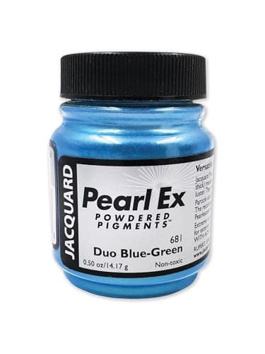 Jacquard Pearl Ex Pigment Powder 0.5 oz Duo Blue/Green - Loose Mica Powder for Epoxy Resin, Watercolors, Calligraphy Ink & Clay - Epoxy Pigment Powder - Epoxy Resin Color