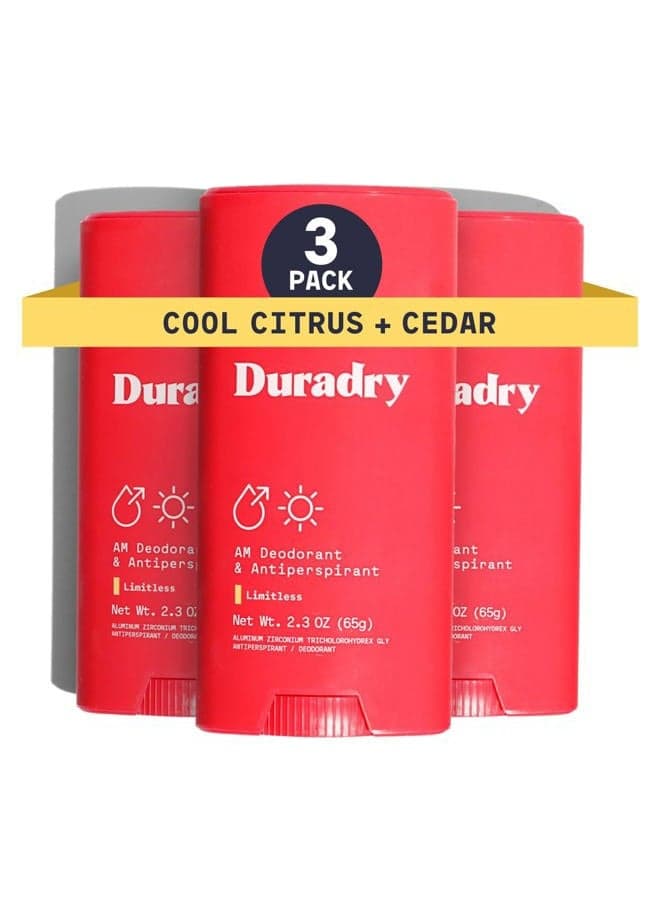 Antiperspirant Deodorant for Women and Men - Anti Sweat Maximum Strength Deodorant, Excessive Sweat Protection for Armpits, Naturally Neutralize Odor - Limitless, 2.3 Oz (Pack of 3)