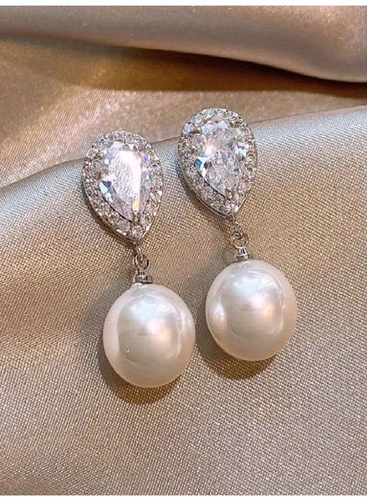 Water Droplet Sparkling Zirconium Earrings, Bead Earrings, High-End And Unique Earrings For Women