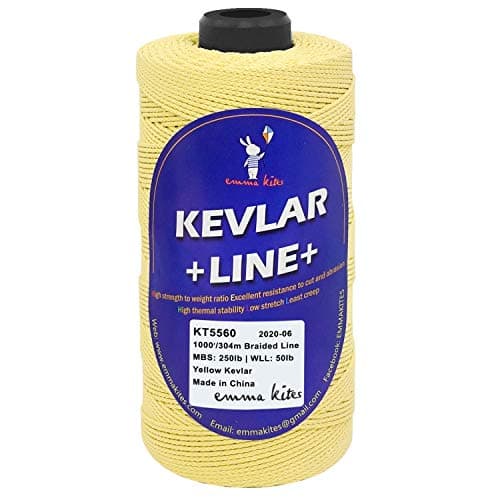 emma kites Kevlar Kite Line 1000Ft 250Lb Braided Kite String Abrasion Resistant Low Stretch Utility Cord for Outdoor Tactical Survival Hiking Camping