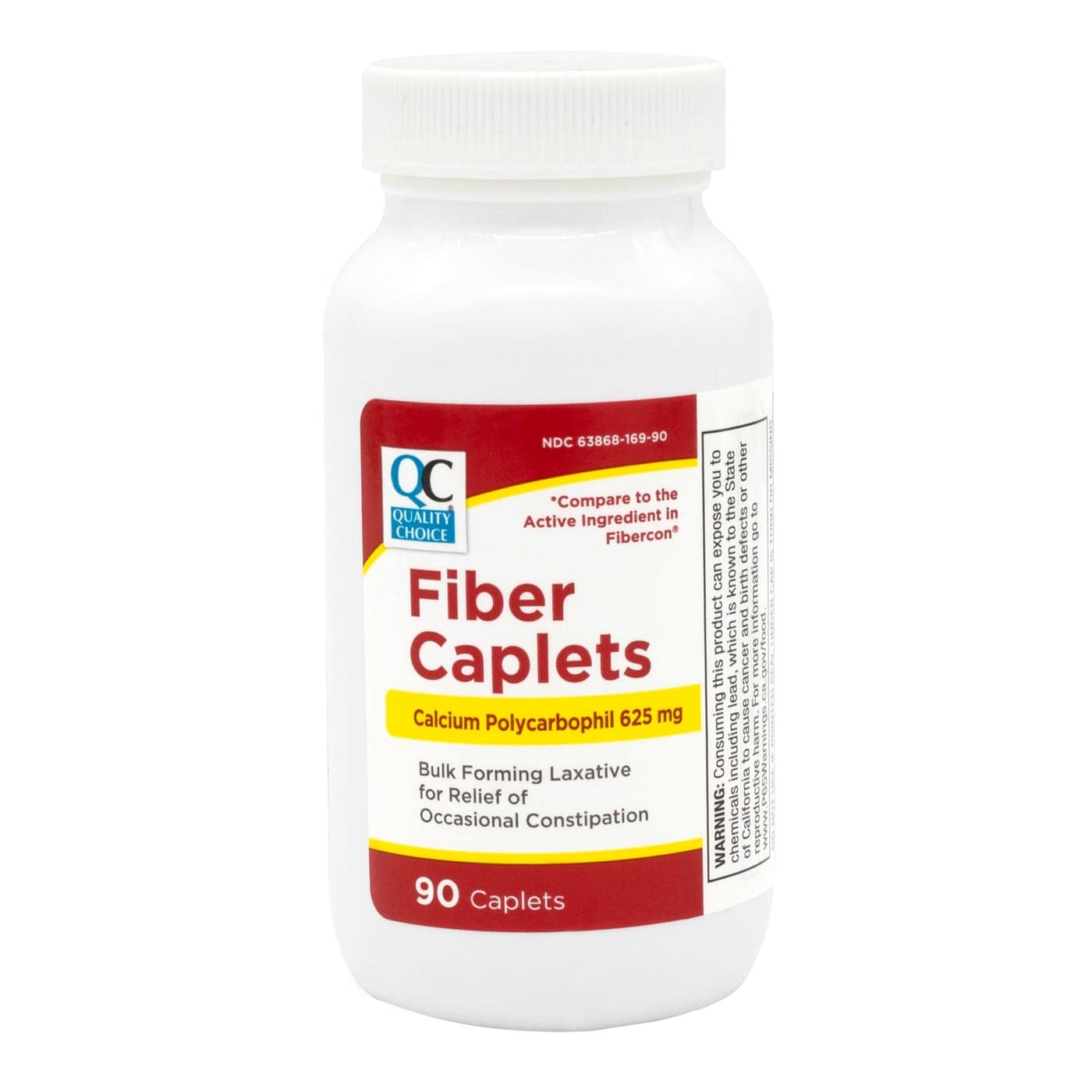 Quality Choice Fiber Therapy Caplets Safe and Comfortable Constipation Relief Without The Gas and Bloating Insolubale Fiber for Bowel Irregularity in a 90 Count Bottle of Caplets