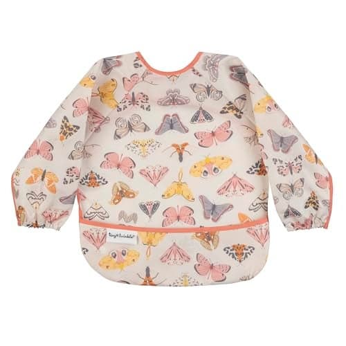Tiny Twinkle Long Sleeve Bib for Babies & Toddlers – Waterproof Smock Bib for Eating – Machine Washable & Mess-Proof, Baby Feeding Essential & Shower Must-Have(Flutter, 6–24M)
