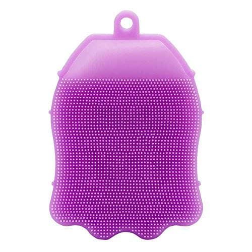 Bhavyam Body Scrub,Soft Silicone Body Scrubber Exfoliating Glove Shower Cleansing Brush, SPA Feet Back Bathing Massage Skin Care Tool for Sensitive and all Kinds of Skin (small/multicolour/1pcs)
