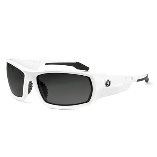 Skullerz Odin Safety Sunglasses,White,Smoke Lens