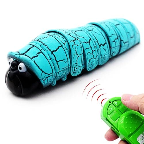 Tipmant RC Bug Remote Control Worm Realistic Caterpillar Inchworm Electronic Animal Toys Fake Insect Car Vehicle Kids Birthday Gifts (Blue)