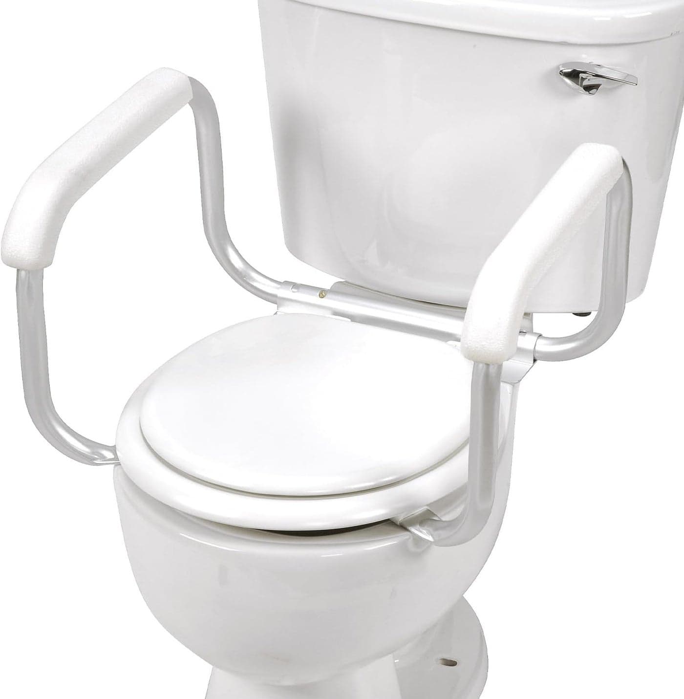 DMI Toilet Safety Rails Toilet Handles for The Elderly Toilet Safety Handrails Frame Easy Assembly with no Tools White