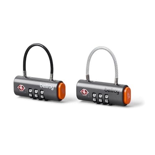 Bellroy Travel Lock Duo Set of 2 TSA Luggage Locks with Flexible Fit and Combination Function Graphite