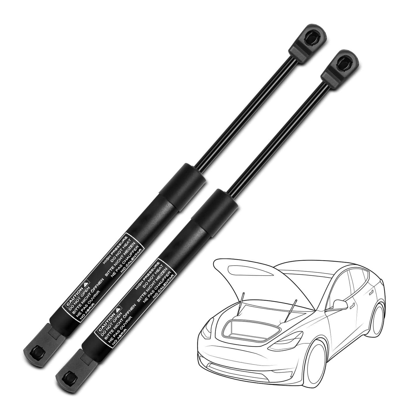 Set of 2 Front Hood Lift Support Struts Gas Shock Spring for Ford Crown Victoria Mercury Grand Marquis 19982005